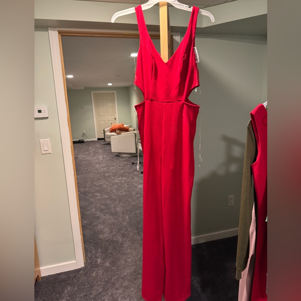 Vibrant Red Jumpsuit